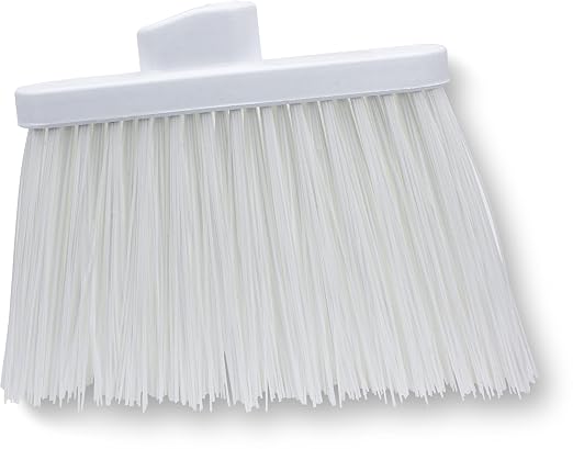 SPARTA Plastic Broom Head, Angled, Un-Flagged for Large Debris Indoor, Outdoor, Home, Restaurant, Lobby, Office, 12 Inches, White