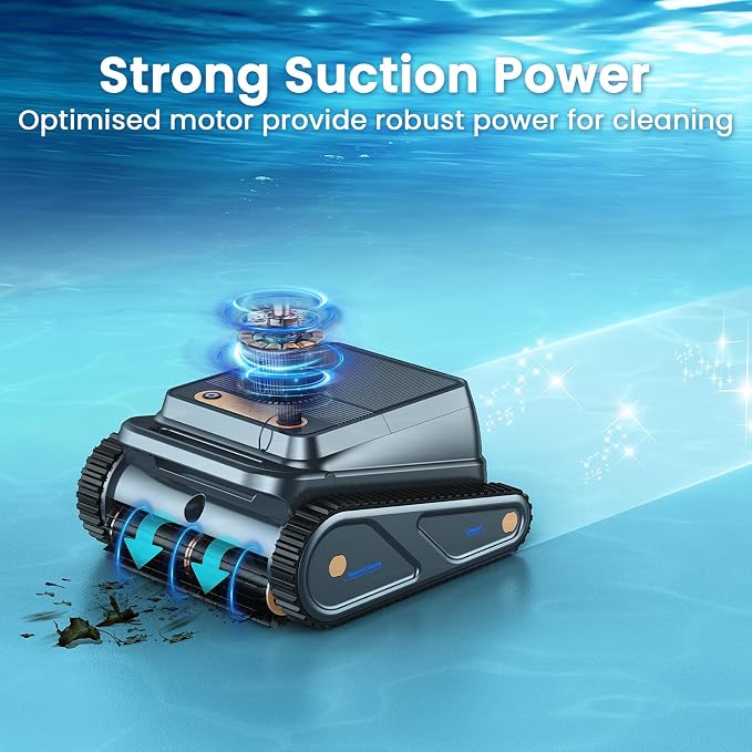 U8 Cordless Robotic Pool Cleaner, Pool Vacuum for Inground Pools, Wall & Waterline Cleaning, 150min Battery Life, Intelligent Route Planning, for Inground Pools