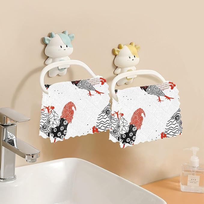 CaTaKu Chicken Funny Kitchen Dish Cloths,Microfiber Cleaning Cloths Reusable Dish Rags for Washing Dishes, Dish Towels Washcloths for Kitchen Drying,6 Pack