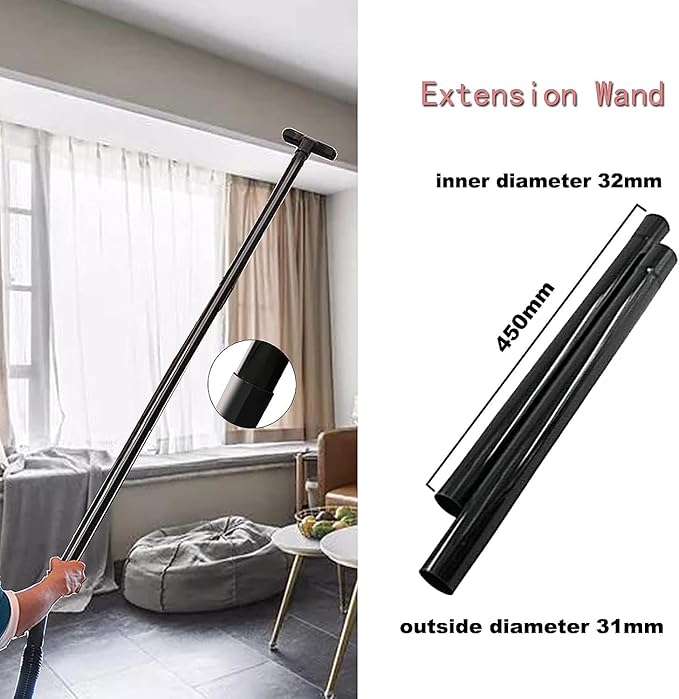 Vacuum Attachments for Shop Vac Accessories 1 1/4 inch Cleaning Accessories Kit with Universal Vacuum Hose Adapter Vacuum Extension Wand Horse Hair Brush Flexible Crevice Tool(8 PCS)