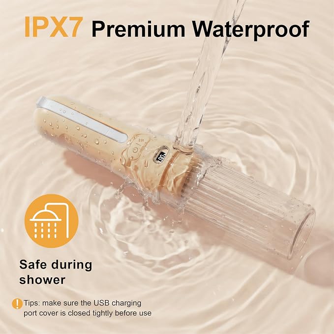 Electric Portable Bidet for Postpartum & Women, Whisper-Quiet Handheld Sprayer with 3 Pressure Modes, 1600mAh USB-C Rechargeable, IPX7 Waterproof (Light Orange)