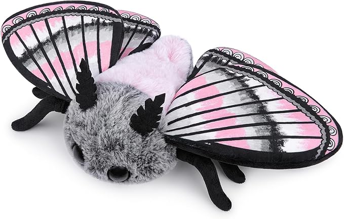 Cute Moth Plush Toy, Grey Moth Stuffed Animals 11in, Handmade Big Mothman Insect Plushie Model Toy, Unique Plush Gift Collection for Kids