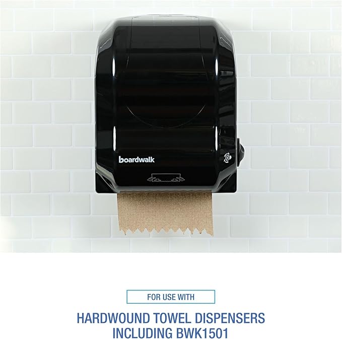 Boardwalk Hardwound Paper Towels, Nonperforated, 1-Ply, 8" x 800 ft, Natural, 6 Rolls/Carton