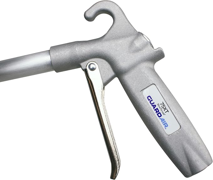 Guardair XtraThrust Safety Air Gun - 12 inch Aluminum Extension, Pistol Style Grip, OSHA Compliant Alloy Nozzle, 1/4 Inch FNPT Inlet (75XT012AA)