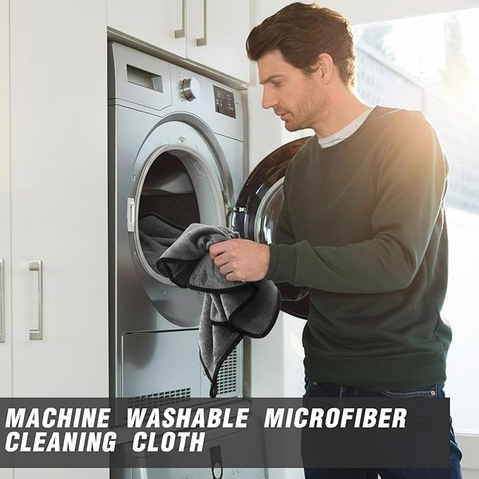 Tallew 40 Pcs Microfiber Towels:16"x16" Microfiber Drying Towels Bulk Micro Fiber Car Cleaning Cloth for Cars Drying Washing Polishing Office Windows Cleaning Household Supplies (Gray)