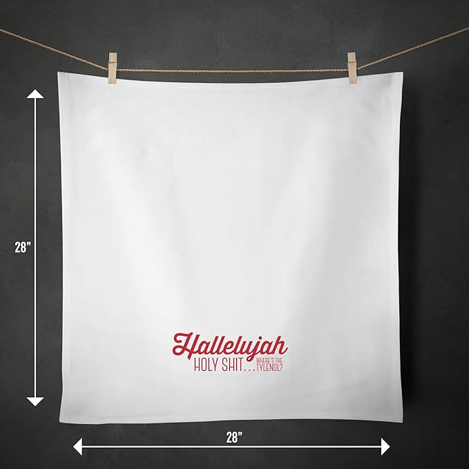 Christmas Kitchen Towels - Set of 4 Holiday Flour Sack Dishcloths – Jolliest Bunch of A-Holes, Jelly of The Month Club, It’s a Bit Nipply, Hallelujah Holy Sh*t