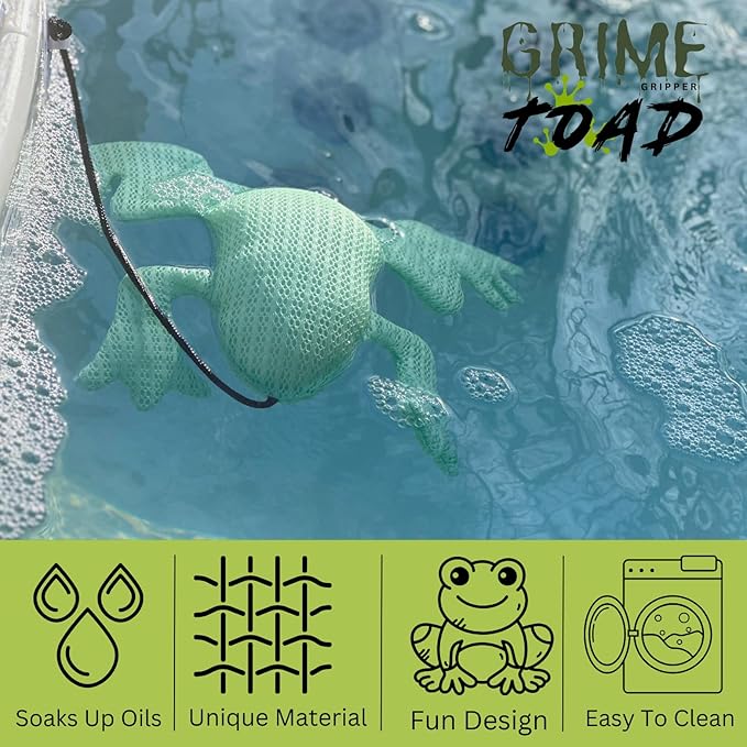 Grime Toad 2 Pack Hot Tub Scum Absorber Reusable Hot Tub Oil Scum Absorber, Hot Tub Accessories, Scum Absorber for spa hot tub Scum Balls for Hot Tub