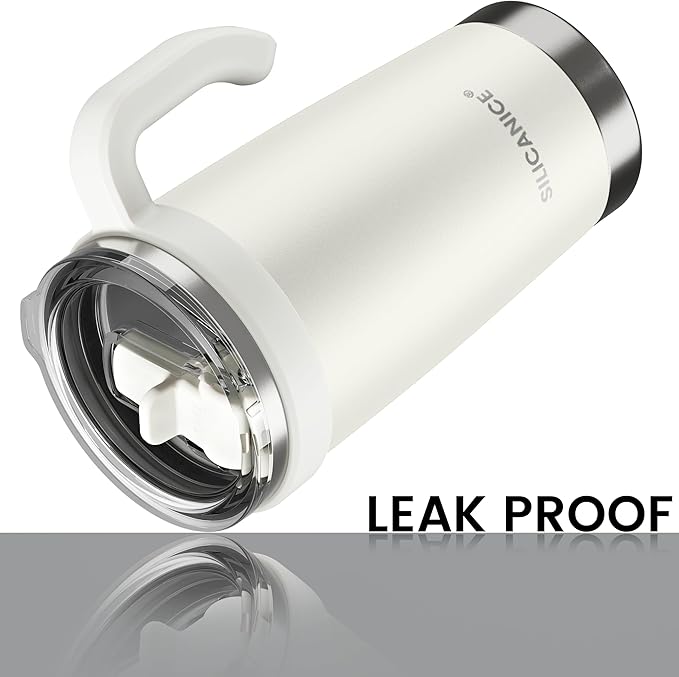 For Iced Coffee & Smoothies – Never Drink from a Moldy Lid Again: 20oz Hygienic Tumbler, 100% Leakproof Lid & Removable Foldable Spout. Reinforced Base, Fits Cup Holders - Cream