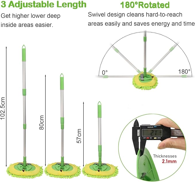 Car Wash Brush Kit - 20-in-1 Car Cleaning Tools with Long Handle, Replacement Brush Heads, Storage Bag for Truck, RV, SUV & Car Detailing