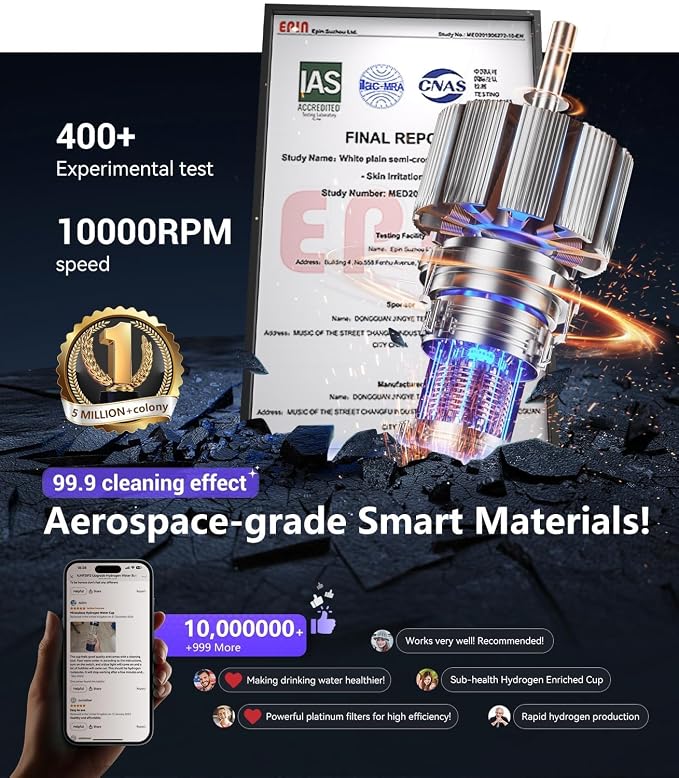 2026 Upgrade Makeup Brush Cleaner 【Industry NO.1-12x Cleaning Power】Make up Brush Cleaner Machine【International Certification - 0 Dust】 Electric Makeup Brush Cleaner,Suitable for all Brush，Grey