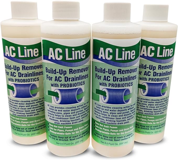 AC Drain Line Cleaner - 4 Pack / 12 Month Supply - Cleans HVAC drain lines, condensate lines, and more