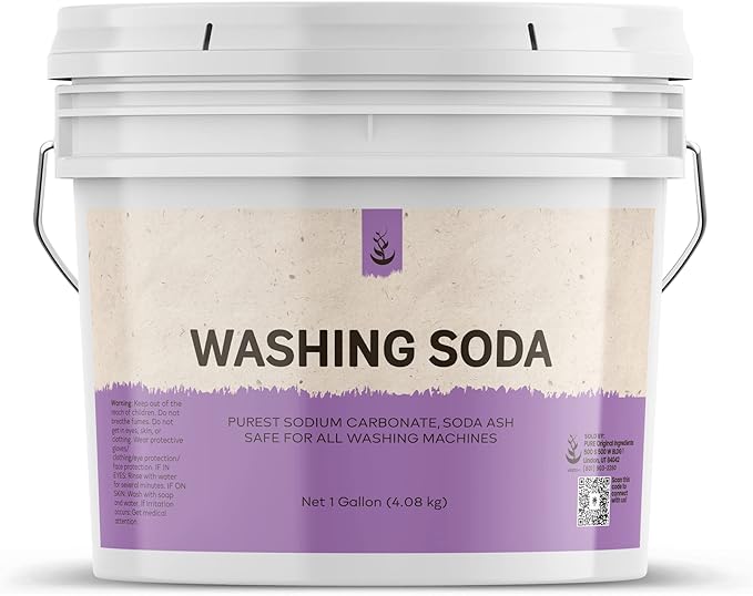 PURE ORIGINAL INGREDIENTS Washing Soda & Baking Soda Bundle (1 Gallon Buckets), Cleaning, Baking, Fine Powders