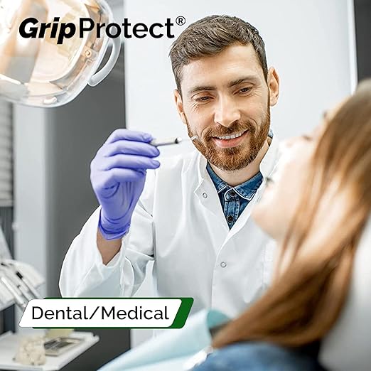 GripProtect Precise Nitrile Gloves 4 Mil – Chemical Resistant Nitrile Gloves with Grip for Mechanics, Tattoos, Food Prep & Cleaning - Medical Grade Disposable Gloves, Extra Large, 100