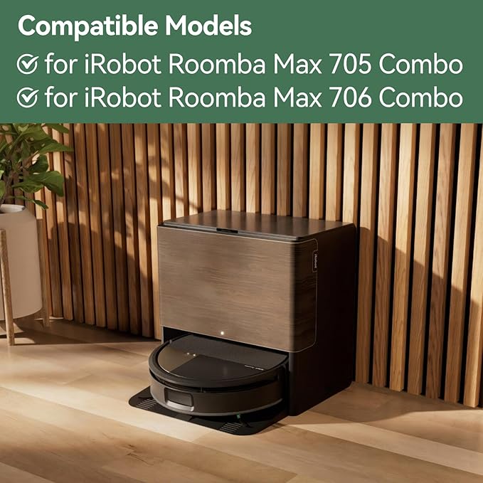 21 Pcs Replacement Parts for iRobot Roomba Max 705 Combo / 706 Combo Robot Vacuum, Accessories Kit include 2 Main Brushes, 6 Dust Bags, 4 Filters, 2 Roller Mops, 6 Side Brushes, 1 Cleaning Tool