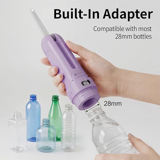 Portable Bidet for Travel, Personal Hygiene Sprayer Bottle for Women Men, Mobile Bidet Portable for Toilet,Electric Handheld High-Pressure Foldable USB-C Battery-Powered (Purple)