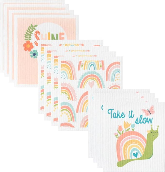 RITZ Swedish Sponge Cloths, Rainbows, 12 Pack