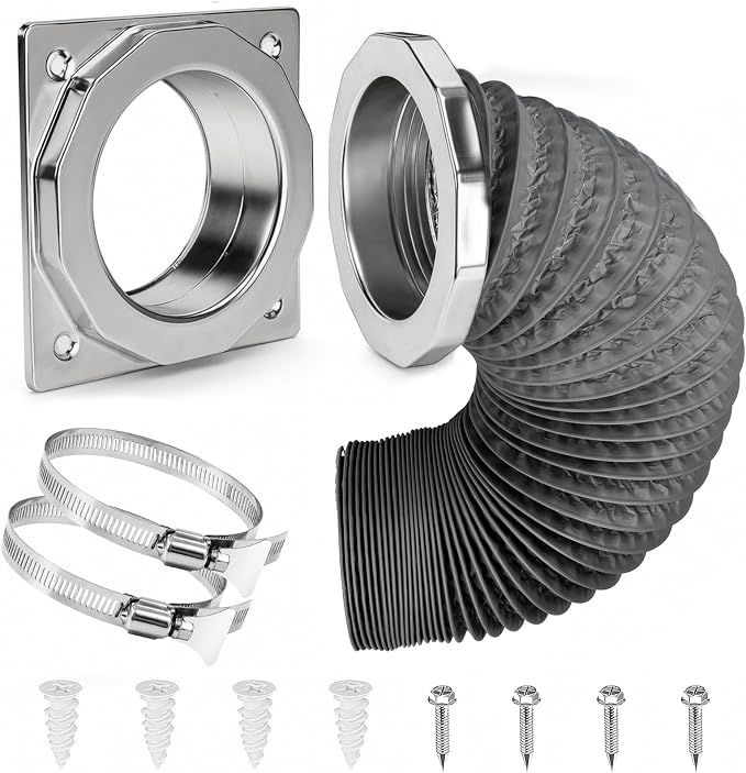 Magnetic Dryer Vent Connector, Quick Connect Dryer Vent Hose Coupling with Strong Magnetic Seal, Easy Install Dryer Vent Adapter for 4 Inch Dryer Vent Hose, DVC-180 Compatible
