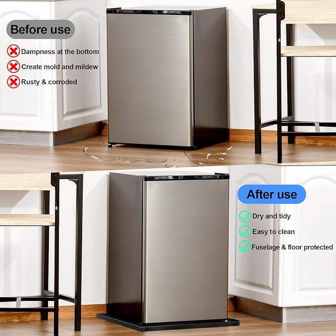 Mini Fridge Silicone Mat 20'' x 20'' Under Refrigerator Mat Mini Fridge Drip Tray Reusable Floor Protection, Non-Slip Mini Refrigerator Carpets for Fridge, Washing Machine, Dishwashers