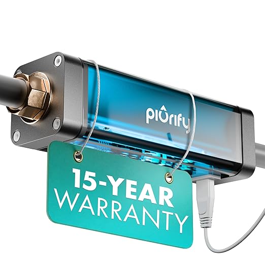 PIURIFY in-Line Whole House Electronic Water Descaler System | All Hardness Levels + Extreme Hard Water | UP to 15+ GPG / 250+ PPM | 168V High-Power | 5 x More Effective | Salt-Free | No Maintenance
