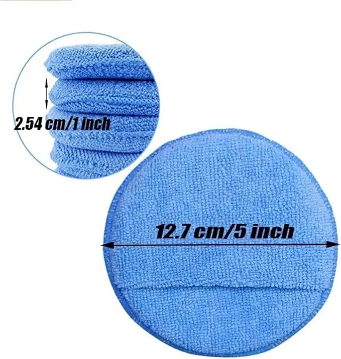 Compatible for 5/10Pcs Car Detailing Applicator Pads Wax Polish Microfiber Round Foam Sponges Soft Cleaning Tools(Grey 10Pcs)