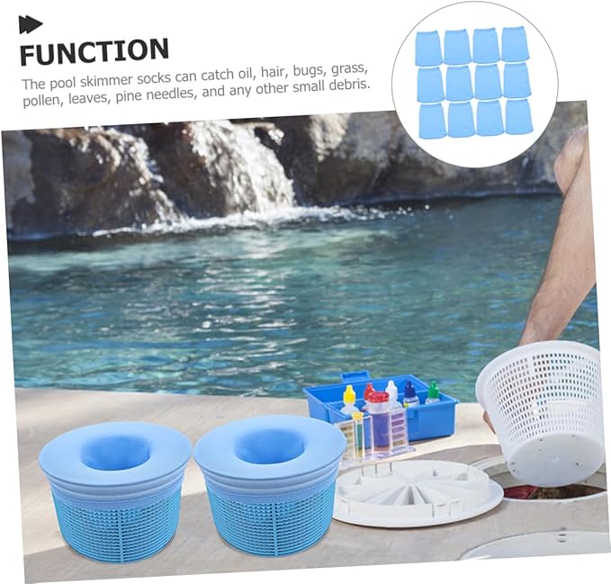 GALPADA 100pcs Pool Skimmer Socks Fine Mesh Bags for Above and Inground Pools and Practical Cleaning for Spa and Marble Bathroom Use