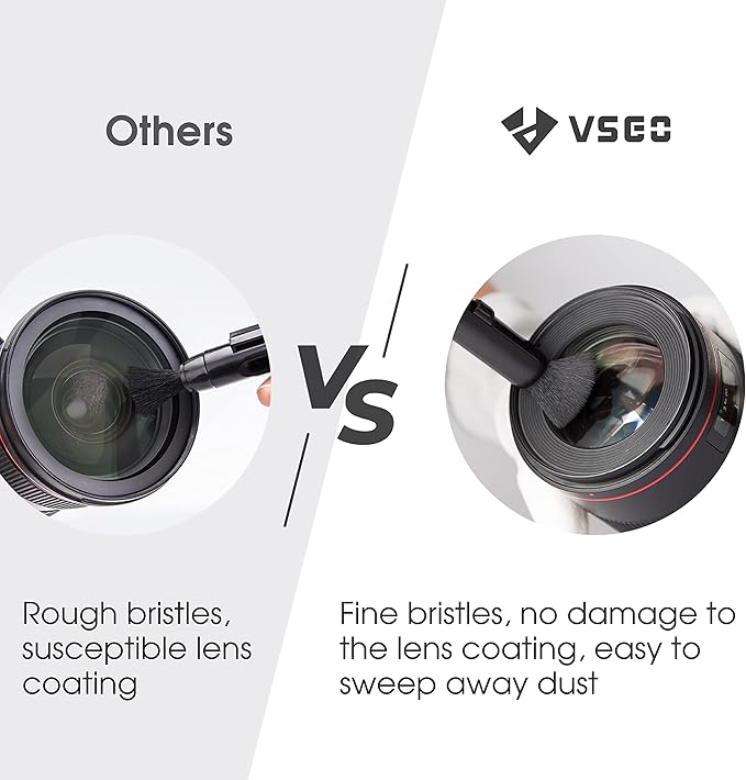 VSGO Lens Cleaning Pen with Power Switch – Compatible with Canon, Nikon, Sony Cameras, Binoculars, and AR/VR Glasses – Includes 2 Replaceable Carbon Tips (V-P03E)