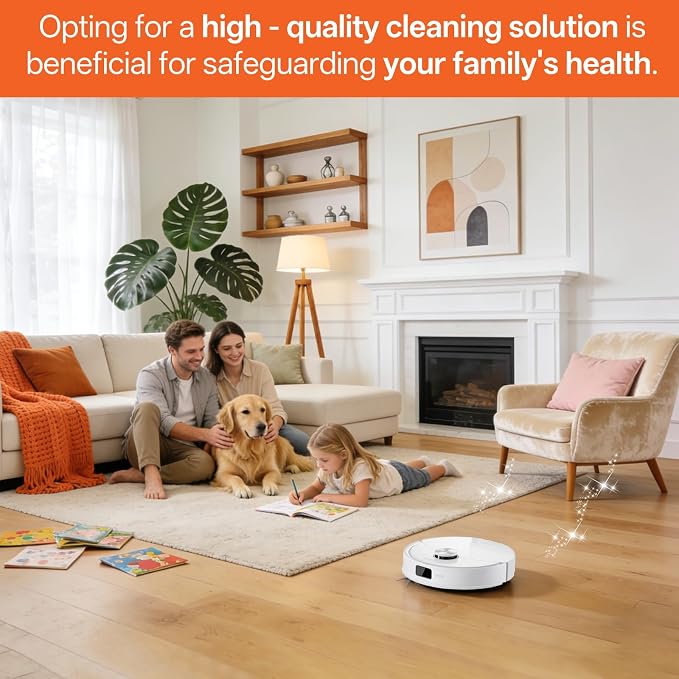 1 L Floor Cleaning Solution Orange Scent, Compatible with Roborock/Shark/Bissell/Swiffer/IRobot/Eufy Quick Drying Without Residue Suitable for All Robot Vacuums and Wet Dry Dual-Use Vacuum Cleaners