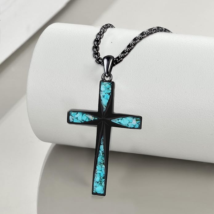 ONEFINITY Religious Cross Pendant Necklace Sterling Silver Origami Cross Pendant Gifts for Women Men Jewelry