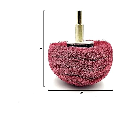 3PCS NonWoven Abrasive Buffing Wheels Polishing Wheel Drill Attachment Set, 3 Inch Scouring Pad Power Scrubber Cleaning Kit, Abrasive Wheel with 1/4" Shank for Polishing/Mirror/Stainless Steel 320Grit