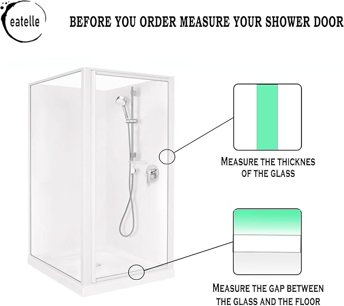 eatelle Shower Door Bottom Seal with Drip Rail for Thick Glass, 36" Long Sweep - Ultra Clear Polycarbonate… (2 Pack - 1/2")