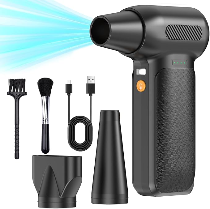 X3 PRO Compressed Air Duster-150000RPM Super Power Electric Air Duster, 4-Gear Adjustable Mini Blower with Fast Charging, Dust Blower for Computer, Keyboard, House, Outdoor and Car
