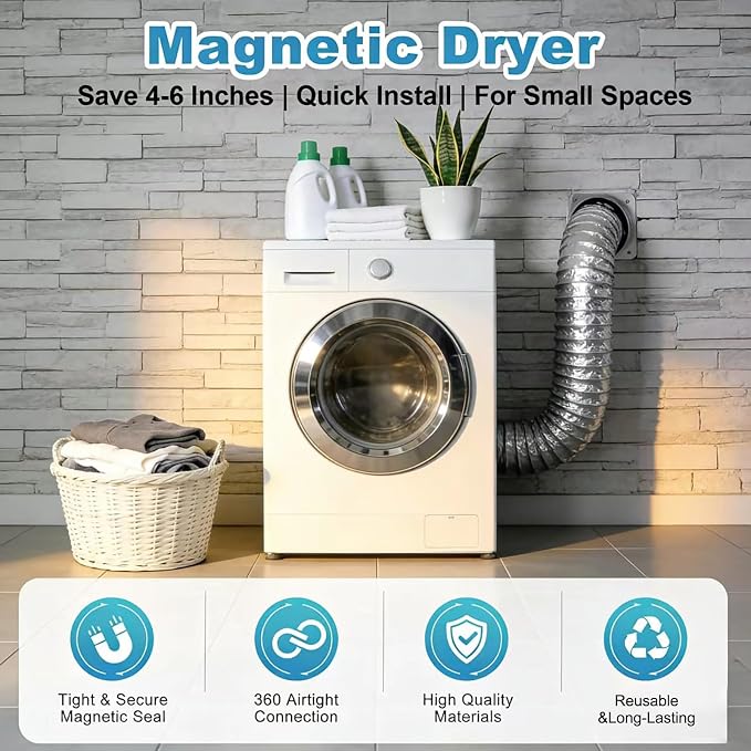 Magnetic Dryer Vent Connector Kit DV180, 4 Inch, 3.3 Ft