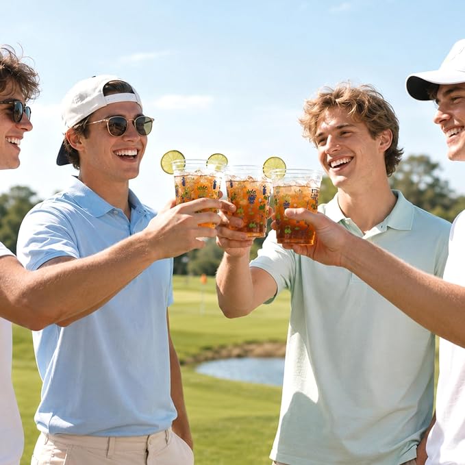 100 Pack 12 oz Golf Cups, Golf Party Decorations, Disposable Clear Plastic Cup, Party Supplies for Birthday Sports Themed Team Events Holiday Gatherings