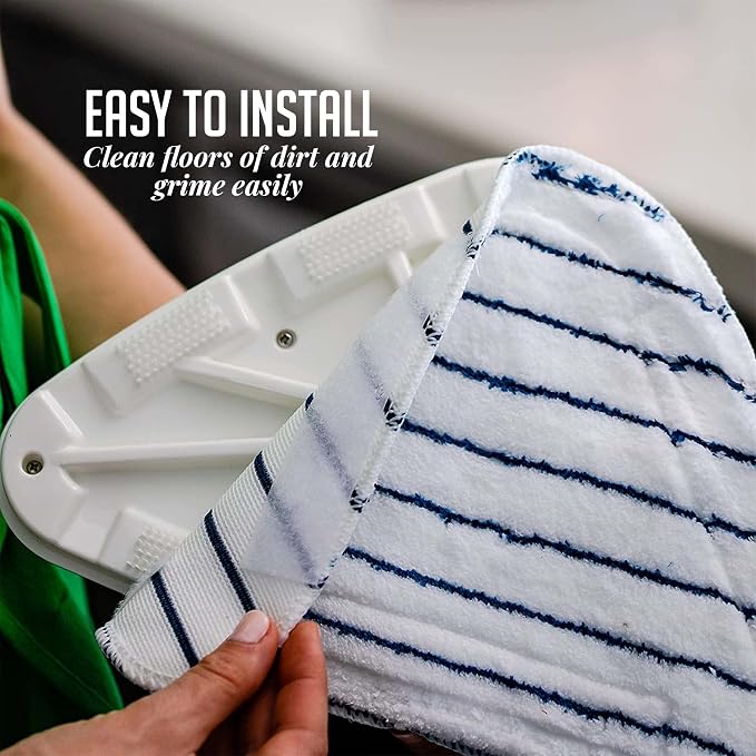 OVENTE Steam Mop Replacement Pads for ST405 Series (Pack of 4), Reusable and Washable Microfiber Cleaning Pads, White ACPST4054