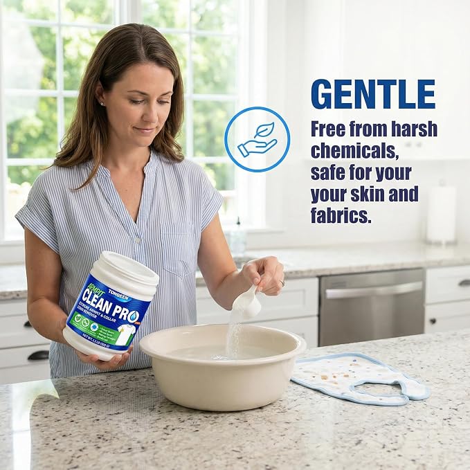 Oxygen Laundry Powder, Sweat & Deodorant Armpit Stain Remover for Clothes, Hyper Concentrated & Suitable for Multi-Stain, Yellow Oil Spot Tough Stain Build Up Remover - Gentle On Fabrics