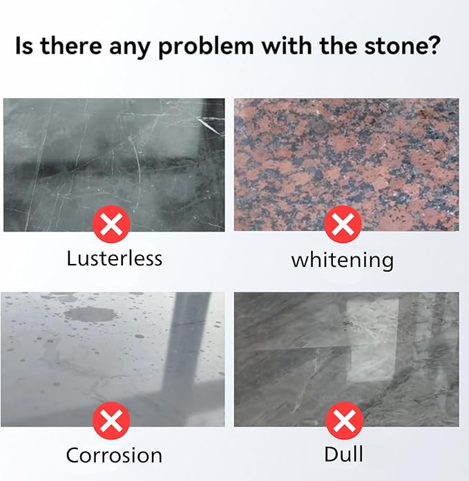Marble Polishing Paste, Polish & Clean 2 in 1 - No Machine Needed | Granite Polishing Kit, Quartz Cleaner Countertop, Suitable for Marble, Granite, Quartz - Restores & Enhances Shine (10 oz)