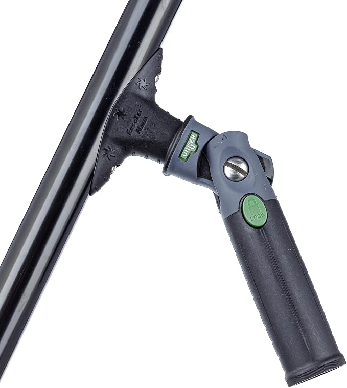 Unger Commercial 22" Swivel T-Bar Window Washer Handle – Lightweight Aluminum with 7-Position Adjustable Head for Hard-to-Reach Areas NI550