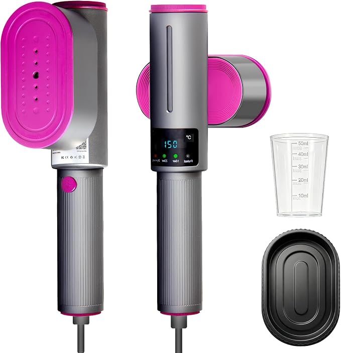2 in 1 Travel Steamer Iron for Clothes,1200W Portable Handheld steamer for clothes, One-Button Switch, Fast Heat-Up, Quick Wrinkle Removal, Dry & Steam Ironing,110V(Silver&Purple)