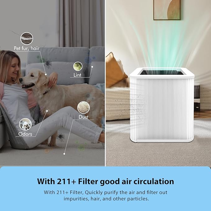 211+ Replacement Filter Compatible with Blue Pure 211 Air Purifiers, 2-in-1 True HEPA Particle and Activated Carbon Filters, 2 Pack
