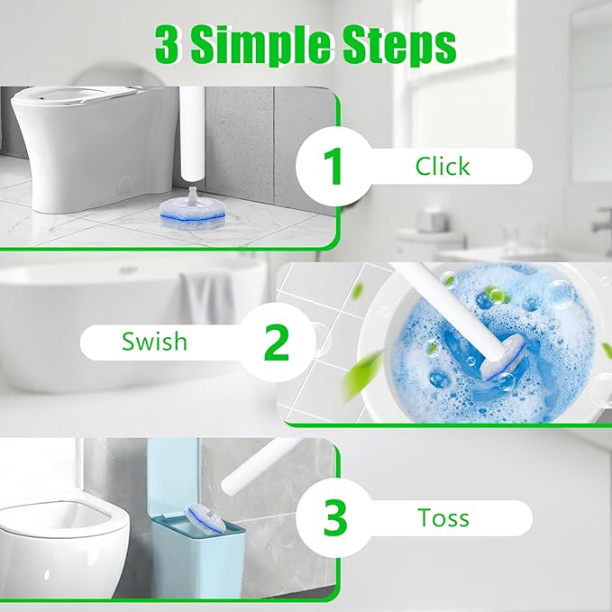 40 Count Toilet Bowl Wand Refills for Clorox, 4X Cleaning Power Toilet Bowl Cleaner Refill Pads for Clorox Wand System, Disposable Toilet Brush for Bathroom Cleaning