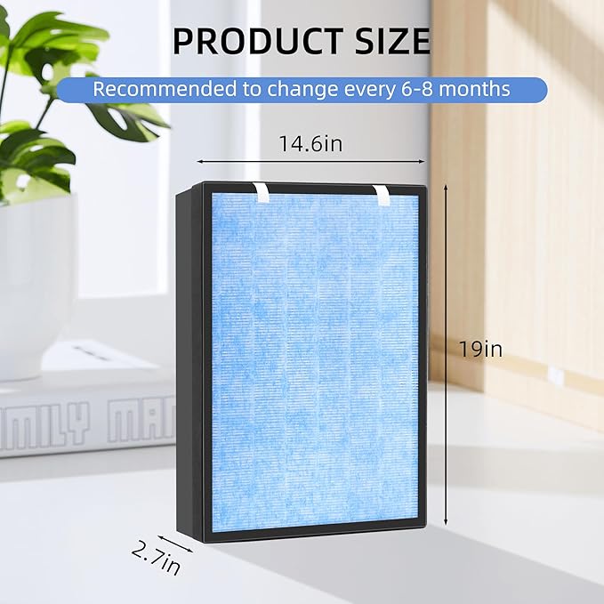 APPLIANCEMATES HSP002 Replacement Filter for Hathaspace Air Purifier HSP002, 4-in-1 Efficient Filters, 2-Pack