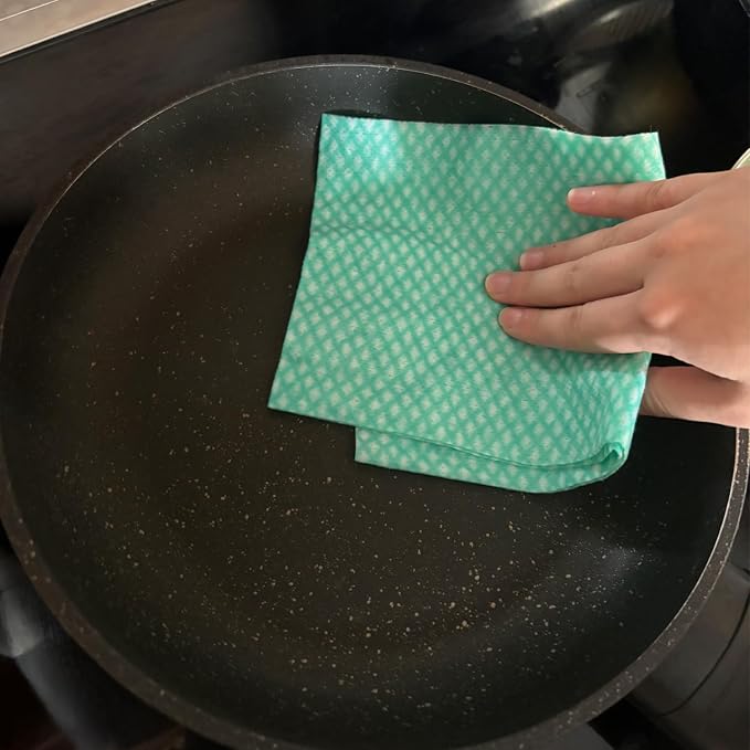 Disposable Cleaning Cloths Heavy Duty Dish Rag Disposable Dish Cloths 50 Count/Pack,Green