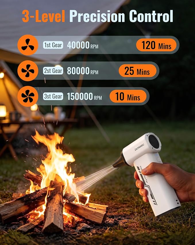 150000 RPM Electric Air Duster, Powerful Cordless Blower for Electronics | Fits PC & Electronics: Perfect for deep cleaning keyboards, computers, camera lenses, and delicate gaming setups.