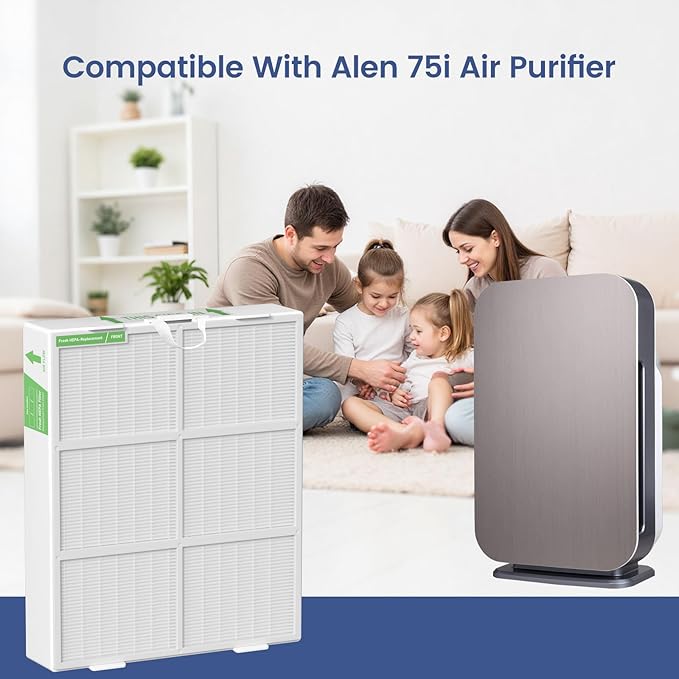 75i PURE HEPA Filter Replacement Compatible with Alen BreatheSmart 75i Air Cleaner Purifier, Compare to Part B7-Pure Fits B7-Fresh B 7-Odor, True HEPA Filter, 1-Pack