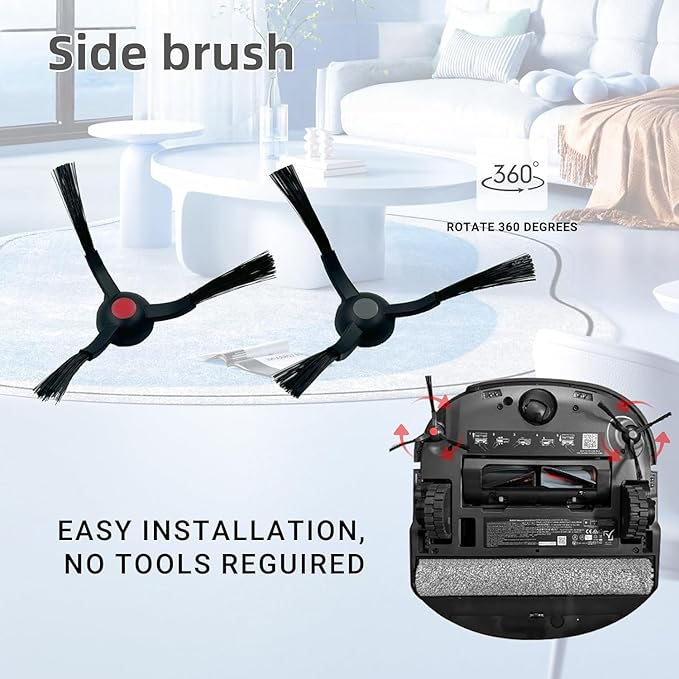 Replacement Parts Kit Compatible with Eufy Omni E25 / E28, Vacuum Cleaner Accessories Includes:1 Mop Roller Brush,1 Set Main Brush,4-Side Brush,3-Filter,4-Disposal Dust Bags