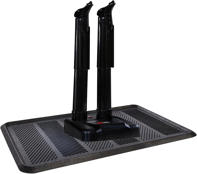 JobSite Boot Dryer with Rubber Drip Tray - Silent Shoe Dryer & Warmer For Work Boots, Gloves & Shoes - Fanless Convection Dry - Helps Reduce Odor