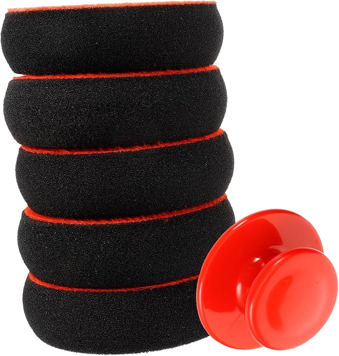 Mobestech 3sets Car Wax Applicator Pads Car Polishing Kit Wax Sponge Pads Tools Vehicle Buffing