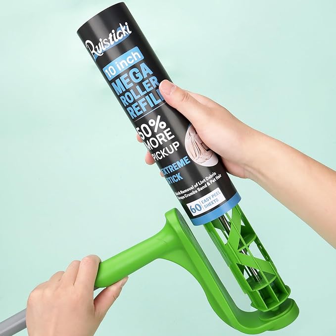 10 inch Ultra Sticky Mega Roller Refills for Evercare Layers Smart Design Large Lint Rollers 50% More Pickup Pet Hair Remover 60 Sheets Each Refill 6 Pack 360 Sheets Total
