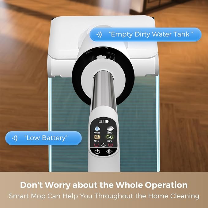 Wet Dry Vacuum Cleaner, Cordless Vacuum Mop Combo for Hard Floors, 23000Pa Powerful Suction, 180° Lay-Flat, Self-Cleaning Floor Washer with 45 Min Runtime, Anti-Tangle Brush, Dual Tank
