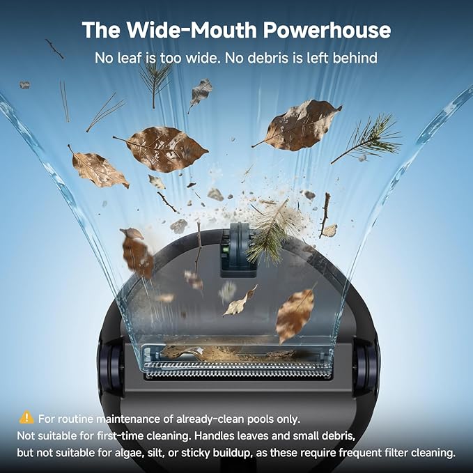 Pooloob PF1 Cordless Pool Vacuum Cleaner Robot for Daily Pool Maintenance, Floor Only Cleaning for Above/In Ground Pools, Triple Filtration, Floating Buoy & Tether, Not for Initial or Deep Cleaning